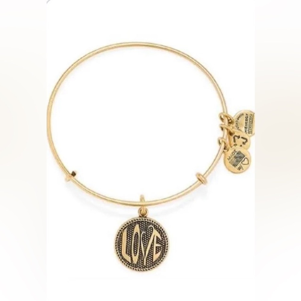 Alex and Ani - LOVE Charm Bangle, Stackable Bracelet Gold
